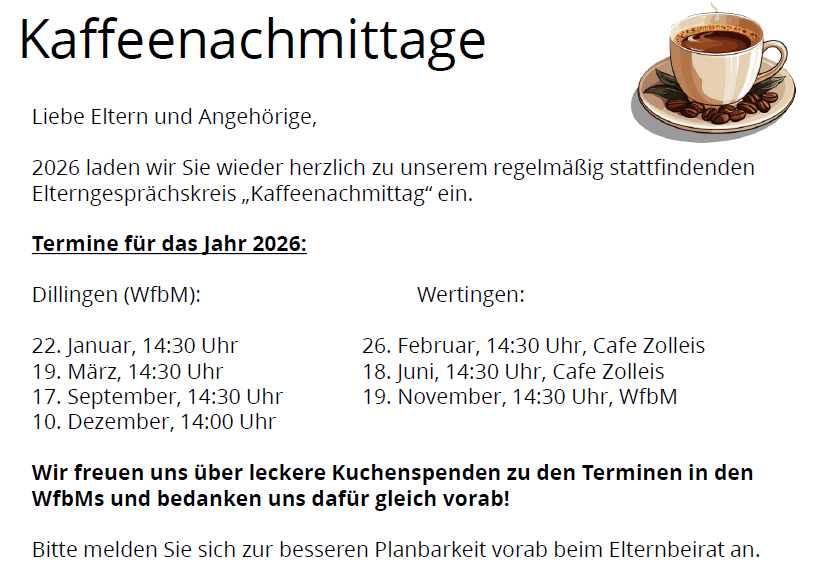 Kaffeenachmittage 2026